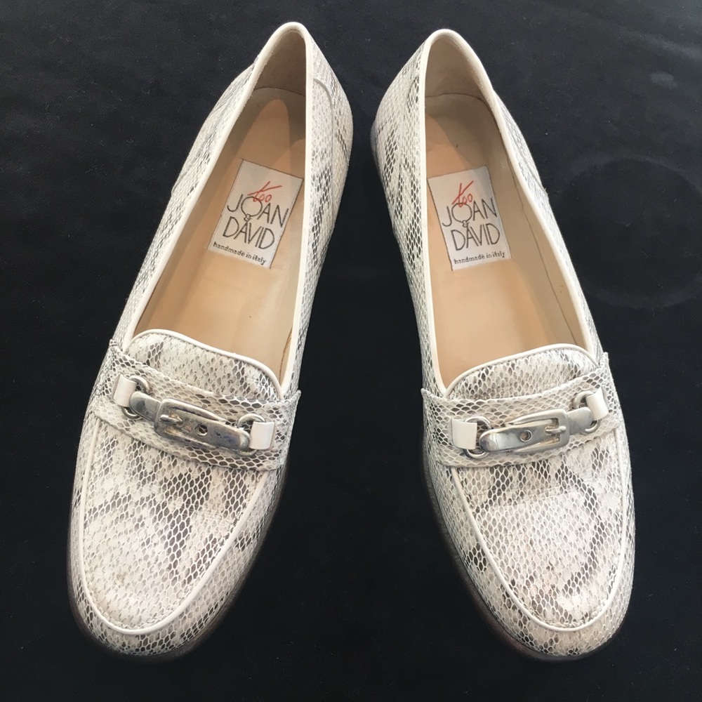 Joan & David Real Snakeskin Loafers w/Silver - NWT